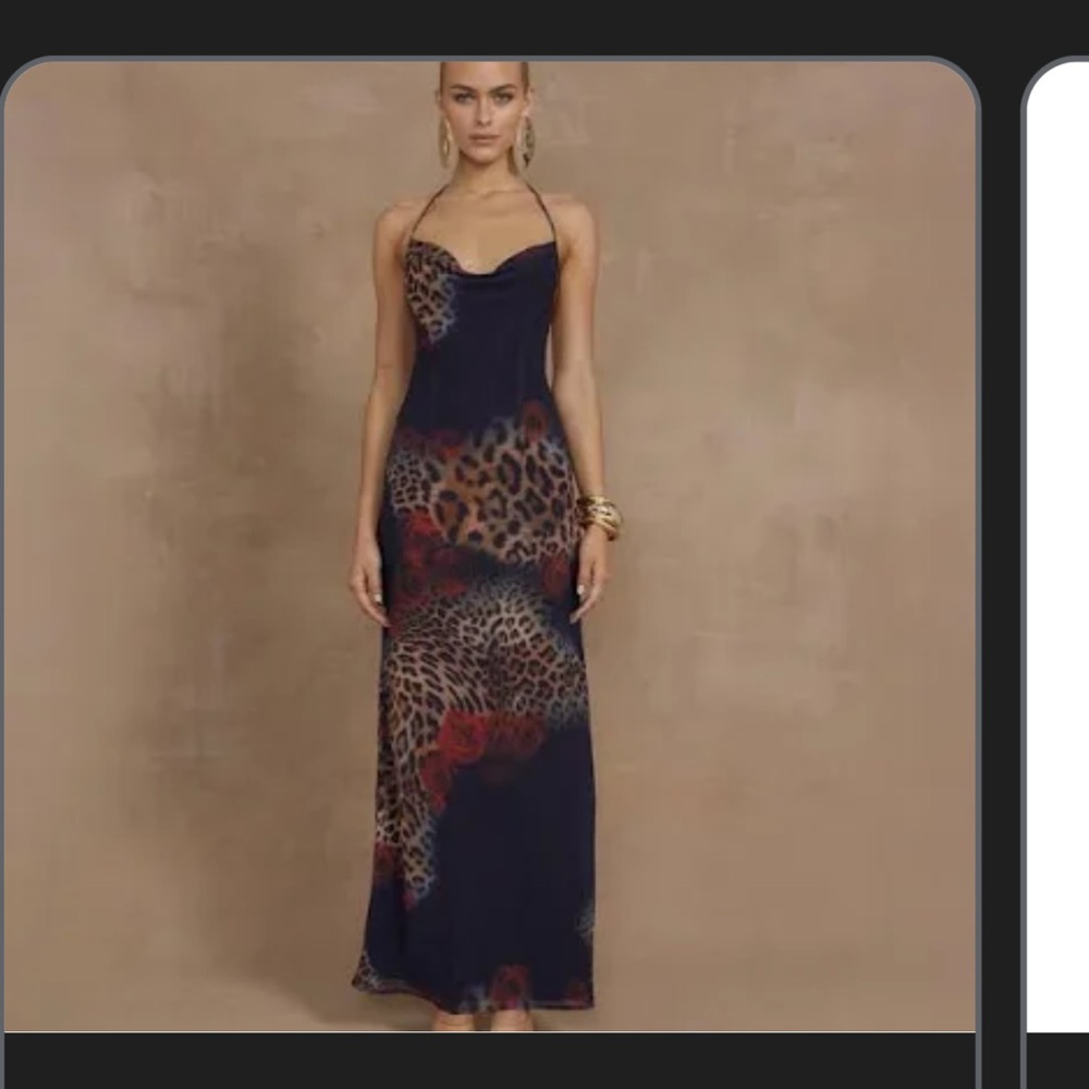 Runaway the label Benito Maxi dress - black leopard